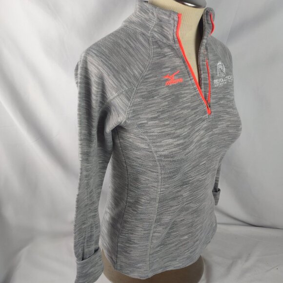 Mizuno Women's Gray/Pink 1/4 Zip Athletic "Revolution" Thermo Pullover Size XS - Picture 3 of 6
